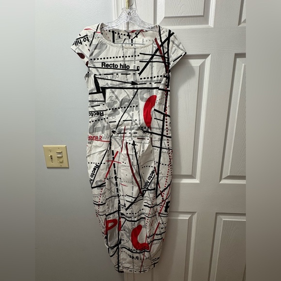 Rundholz cap sleeve midi shift dress XS - Picture 1 of 5